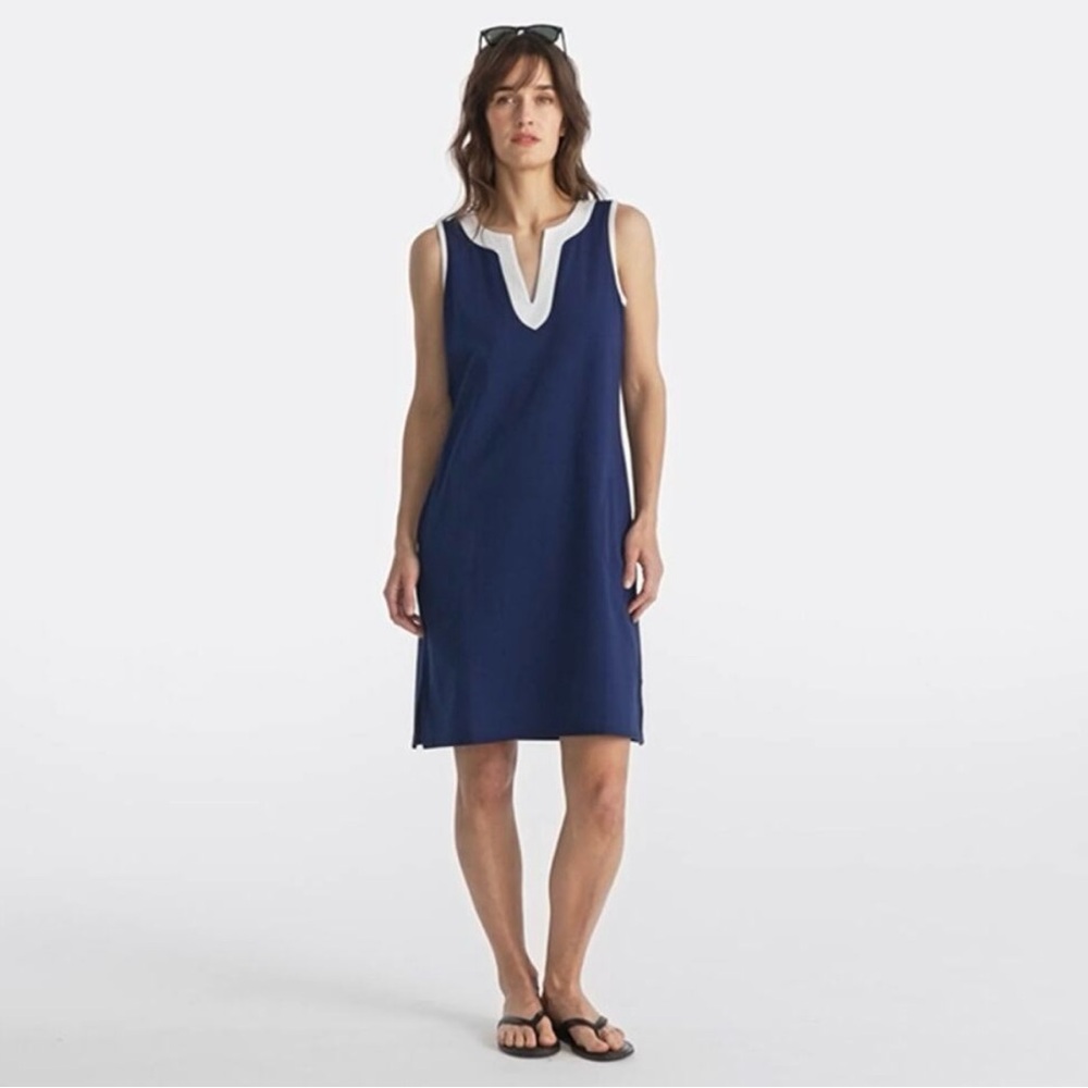 Lands' End Women's Classic Blue and White Swim Cover-Up